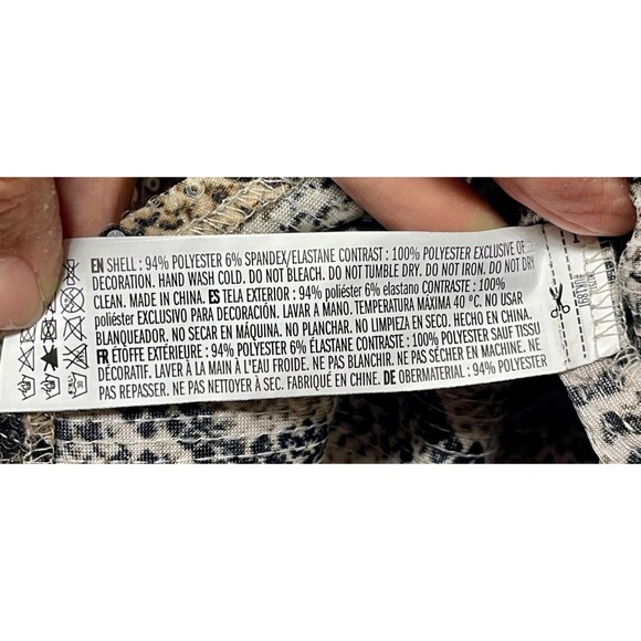 ENDLESS ROSE Embellished Python-Print Shirt in Brown, Sz M - Picture 8 of 8